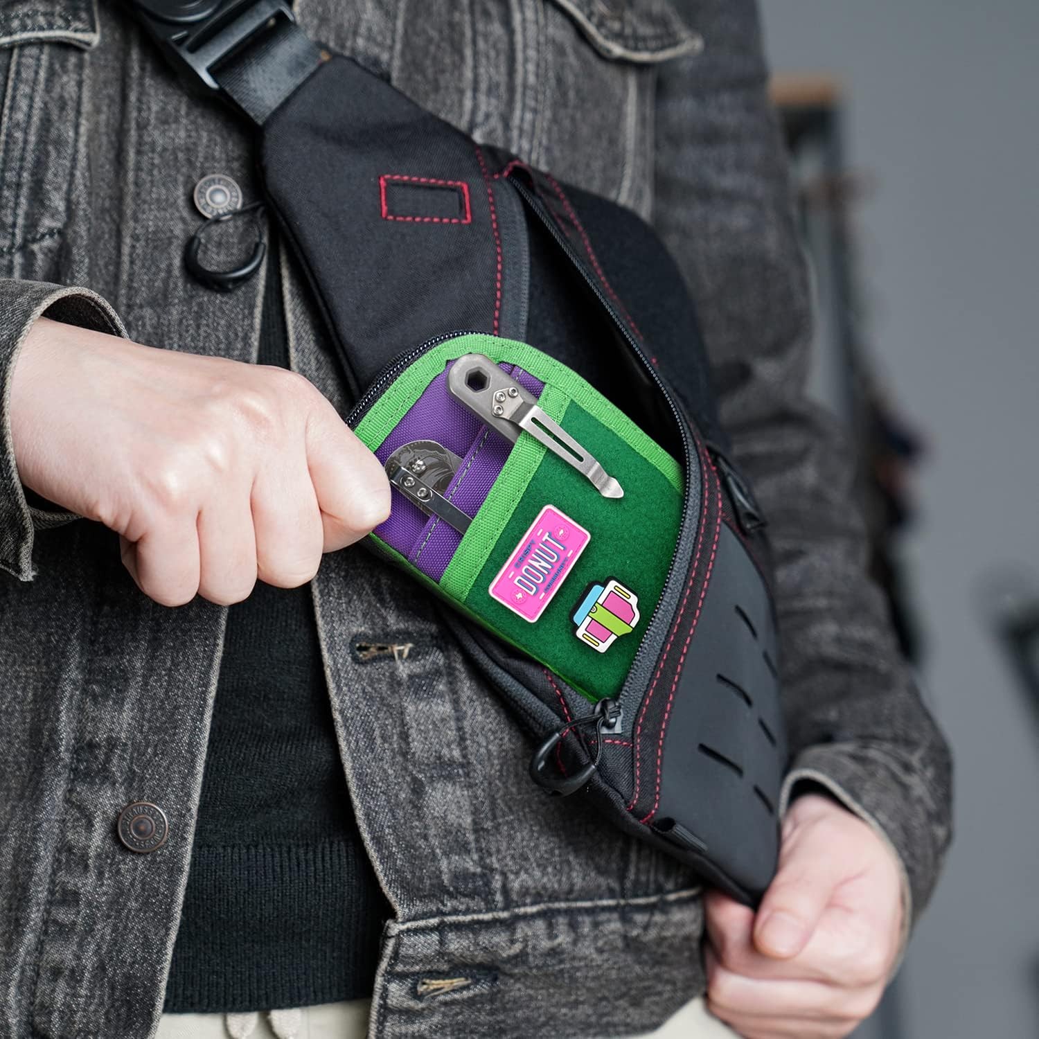 VE10 EDC Pouch Small Pocket Tool Pouch with 10 Compartments, Men’s Pocket Org…