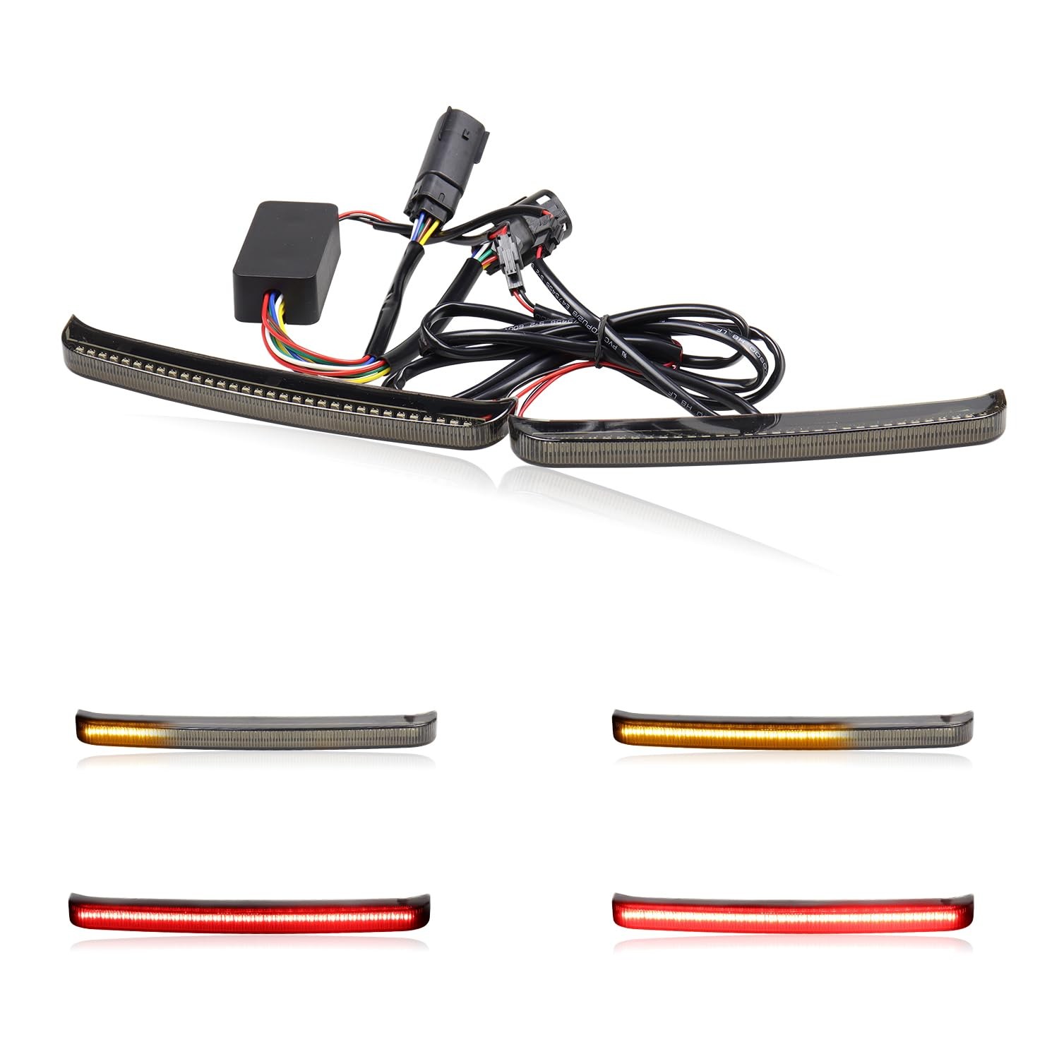 Saddle Bag LED Tail Lights Smoked Brake Running Light Sequential Signals