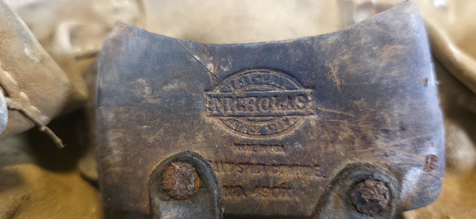 Nicholas No 490X Vintage Split Cowhide Leather Carpenter Tool Belt USA Made