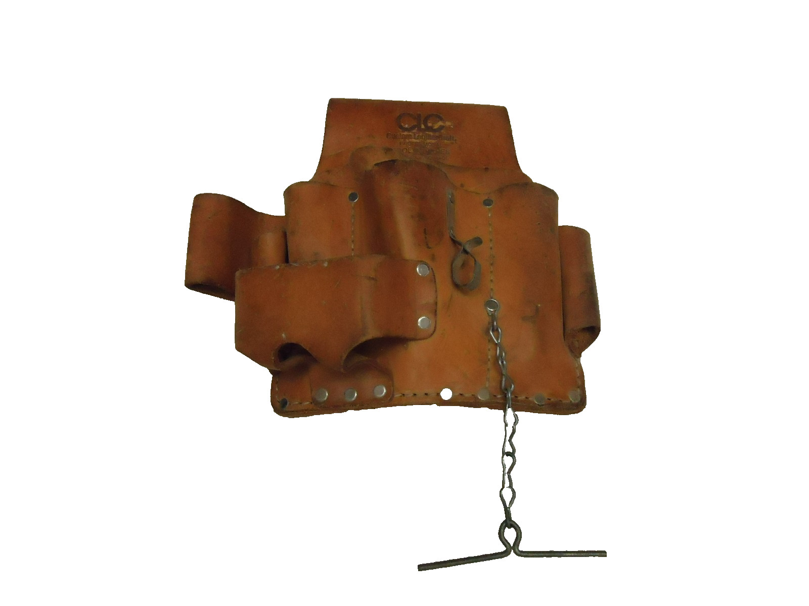 CLC TAN LEATHER PROFESSIONAL 12 COMPARTMENT HIP TOOL POUCH NO. W500 ^