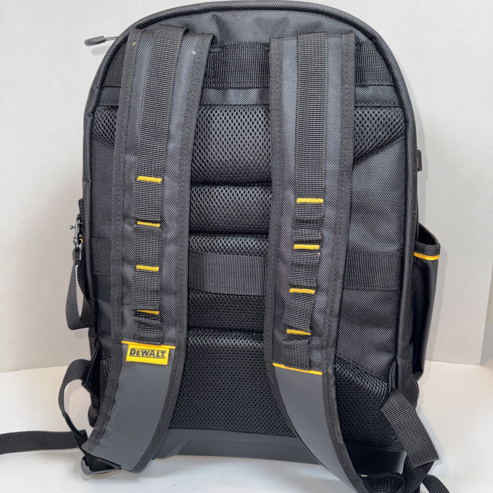 DEWALT Pro Backpack Black/Yellow Polyester, 7.75” x 18.75” x 13.75” DWST60102-1