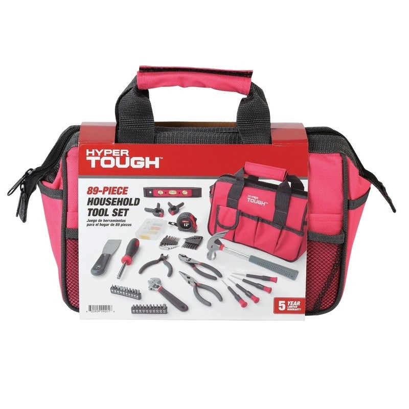 89-Piece Household Tool Set Multi-Purpose Assortment W/ 12 Pocket Zip-Up Bag New