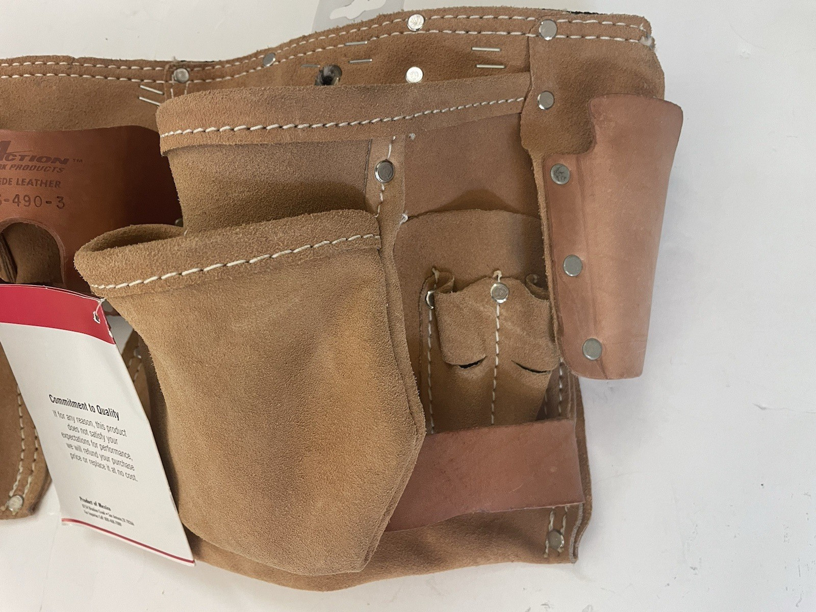 Action Work Products Suede Leather Adjustable Carpenters Tool Belt AS-490-3