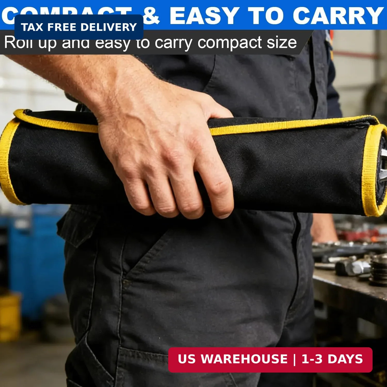 2PCS Wrench Roll Organizer Wrench Roll Up Pouch Heavy-Duty Tool Bag With Labeled