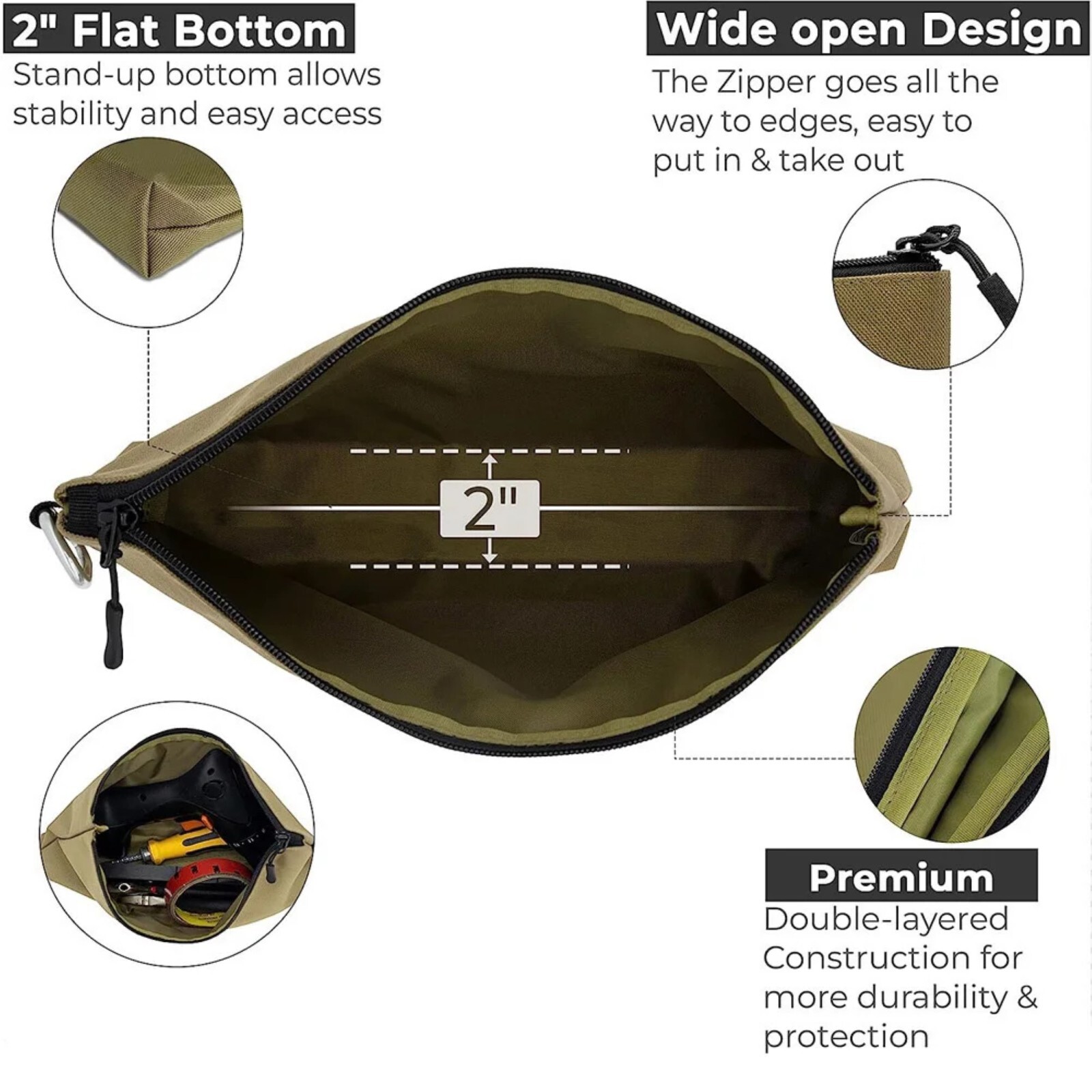 Tool Bag Zipper Pouch, Premium Tool Pouch, Utility Multipurpose Storage Bag