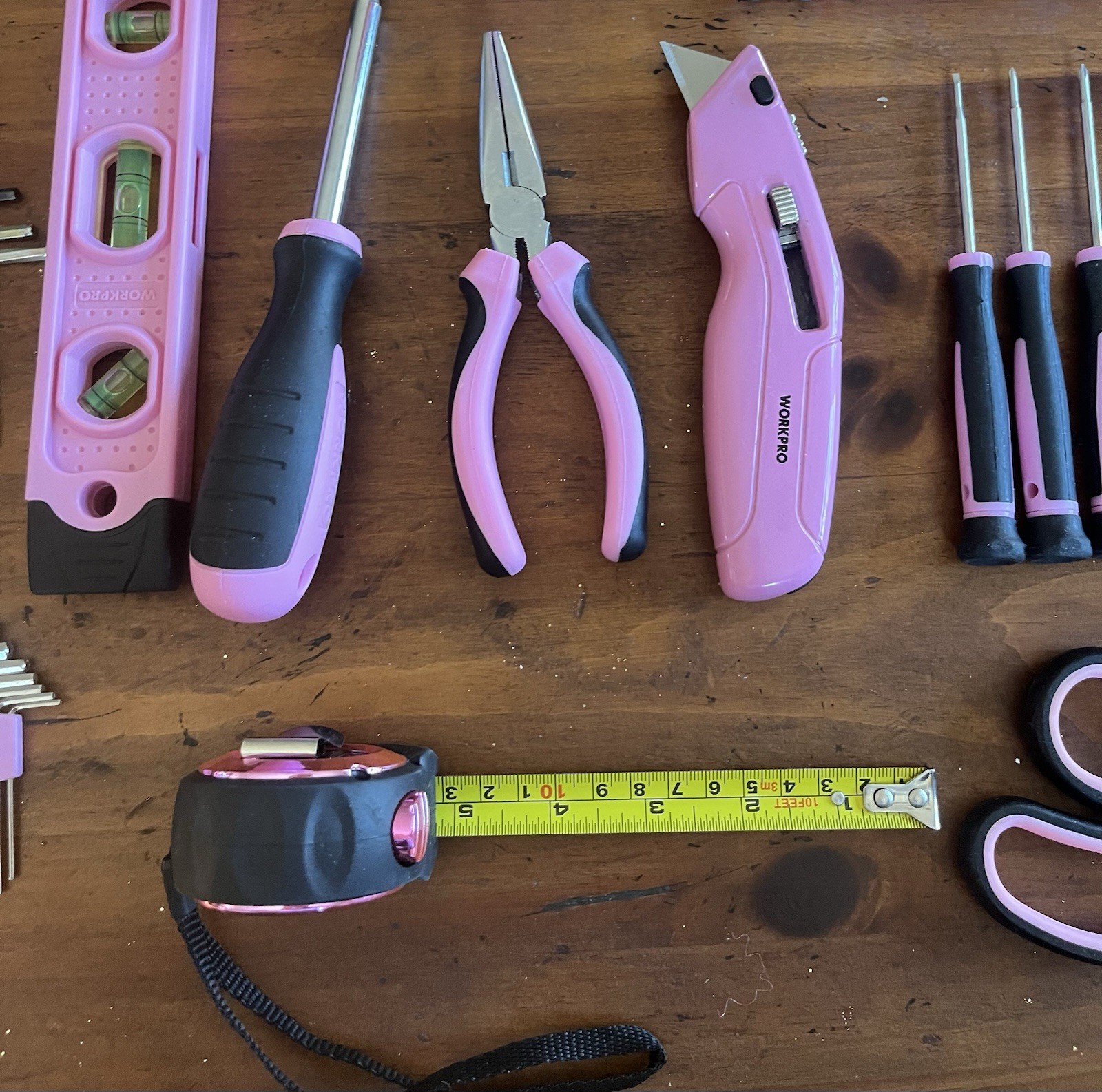 WORKPRO 13-in Tool Bag Pink Soft Cloth Wide Mouth With Tool Set Over 22 Pieces