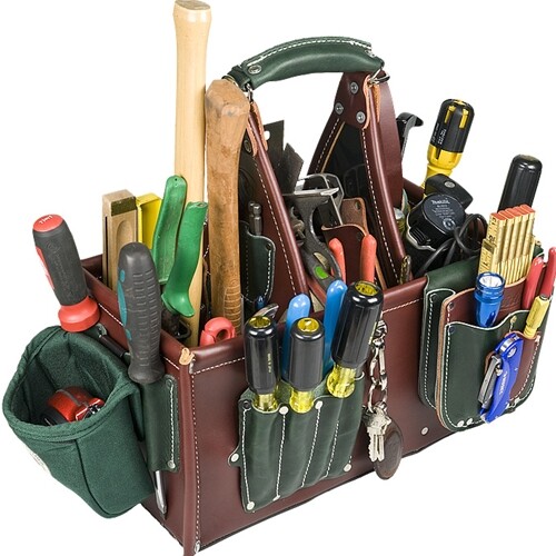Occidental Leather 5588 Stronghold Master Carpenter Case w/ 45 Pockets, Leather