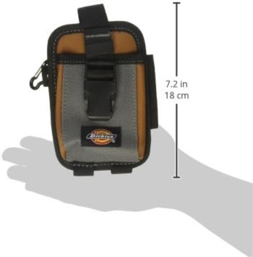 2-Compartment Large Phone Pouch, Universal-fit Steel Clip for Tool Belt, Secu…