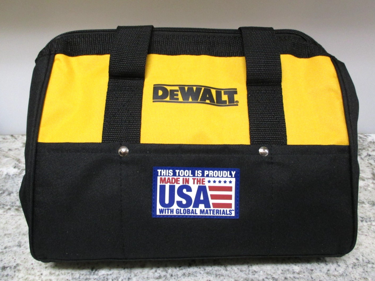 NEW! DEWALT OEM Contractor Tool Bag Case Ballistic Nylon Zipper & Handles 13x9x9