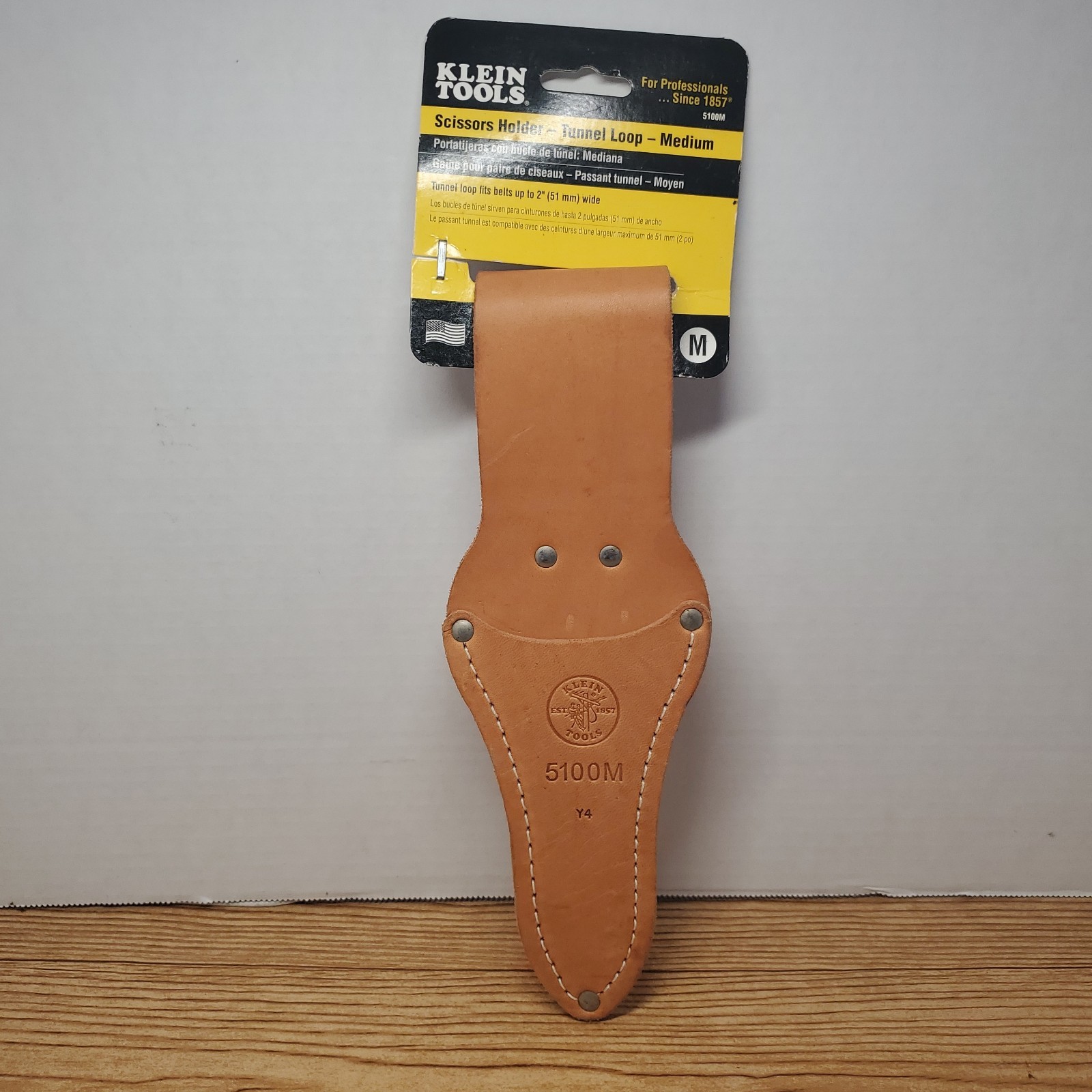 Klein Tools 5100M Tool Pouch Scissors Holder Tunnel Loop Medium Brown Leather
