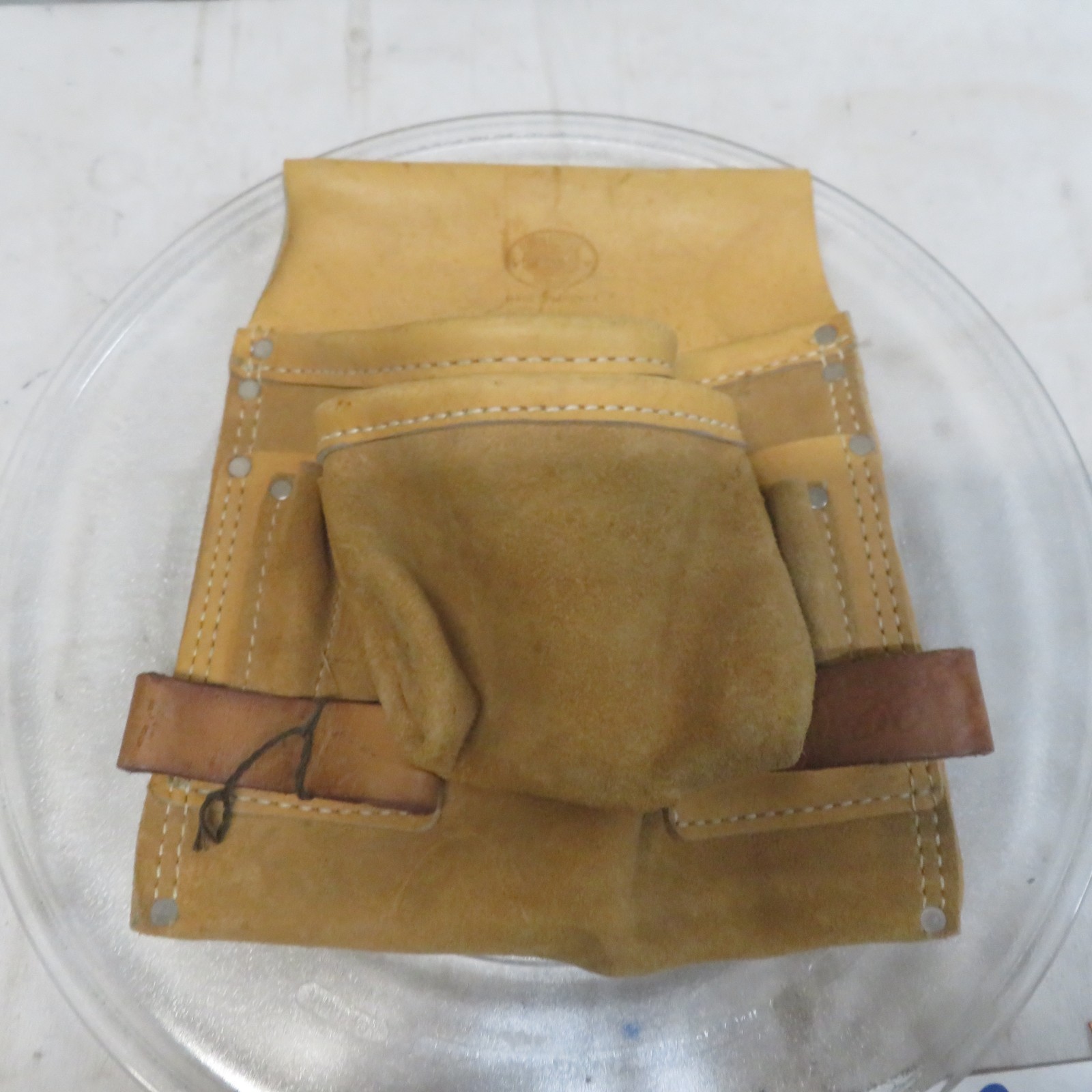 Vintage McGuire-Nicholas No. 823 Tan Cowhide Leather Nail Tool Belt Pouch