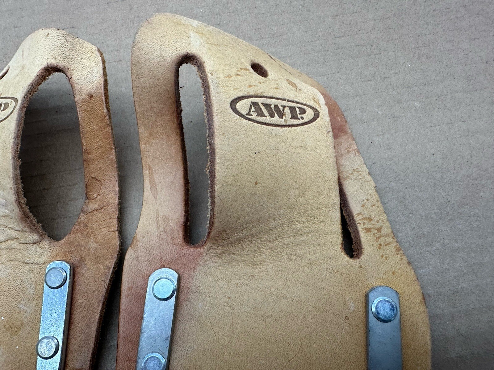 Lot Of 2 Vintage AWP Saddle Leather Hammer Belt Holder Made In Mexico