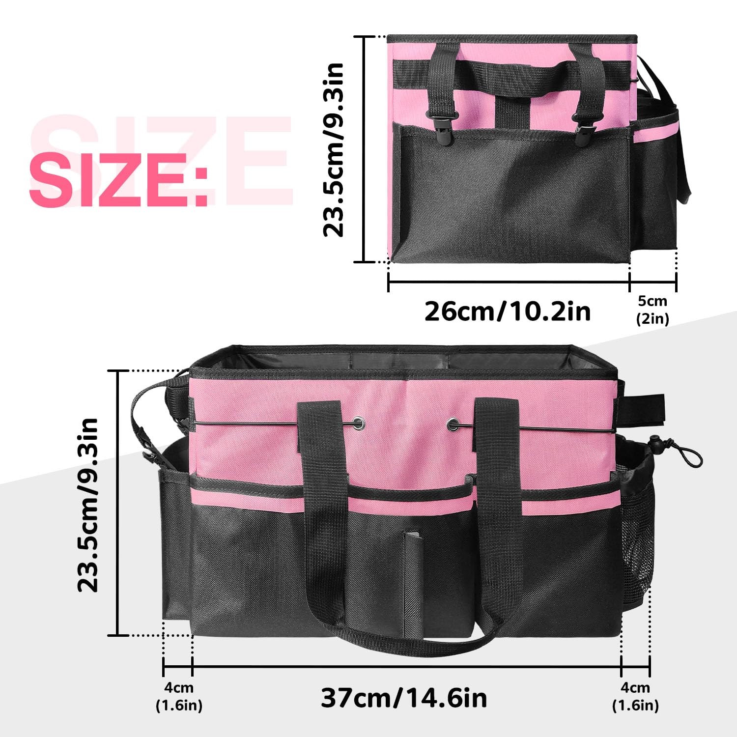 Jenlan Cleaning Caddy Tote with Removable Dividers 17.8×12.2×9.3in Waterproo…