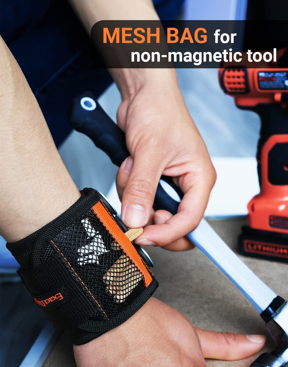 Exact Design Magnetic Wristband – Unisex Bracelet with 8x Super Strong Magnets