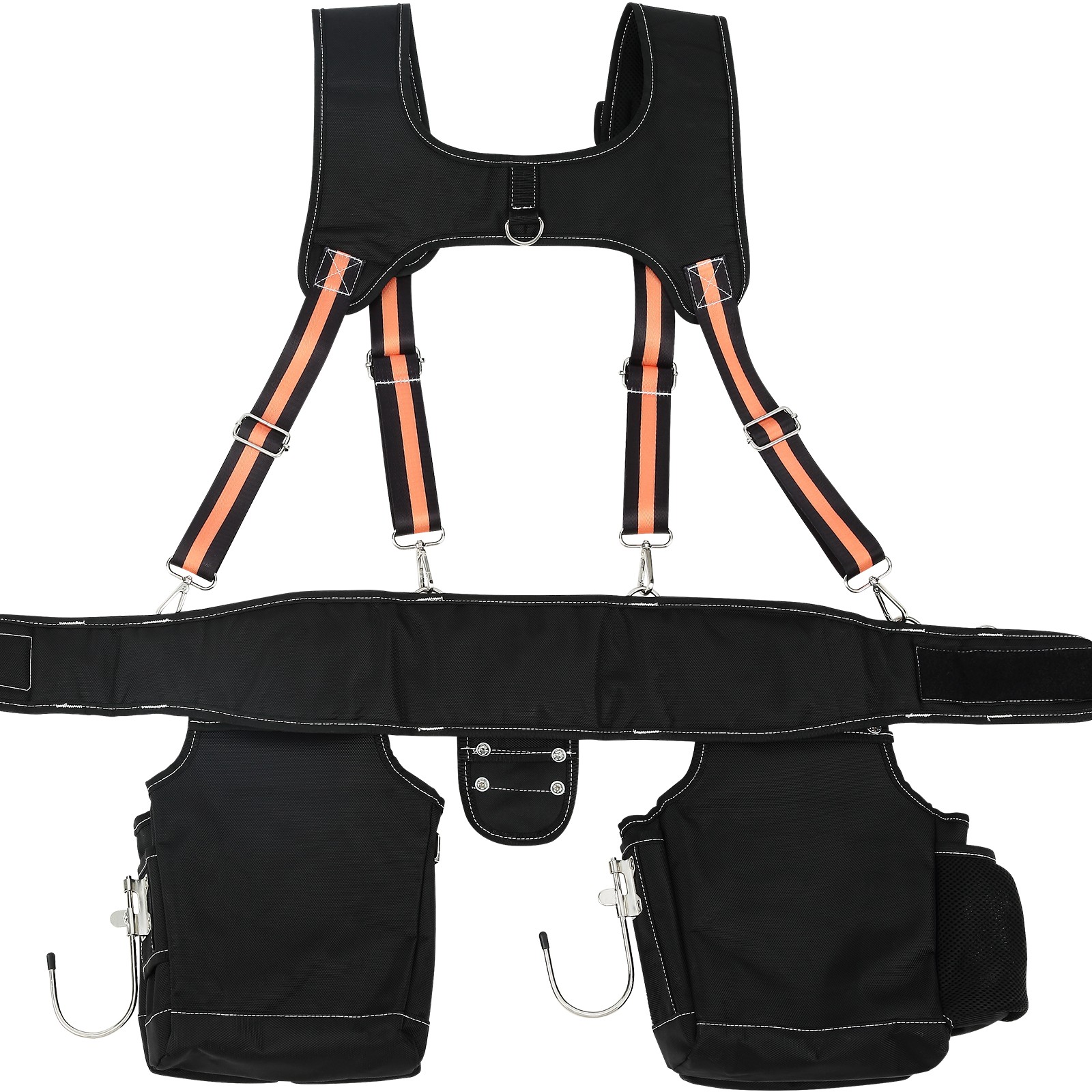 VEVOR Tool Belt with Suspenders Adjustable Carpenter Tool Pouch 1680D Polyester
