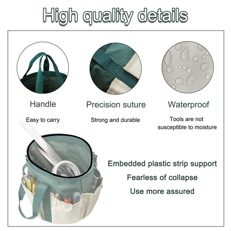 600D Oxford Cloth Gardening Tool Storage Bag Garden Tools Holder Bag Garden Tote