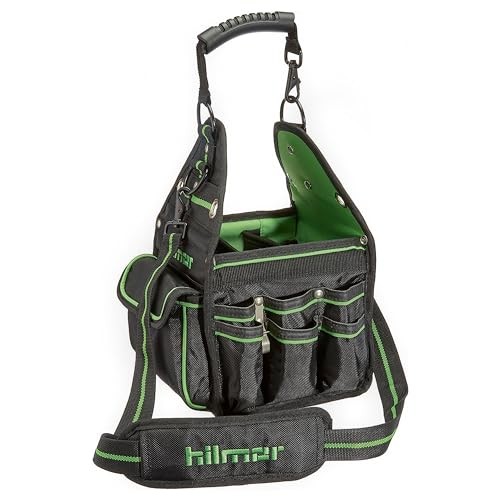 HT 1839078 HVAC Tool Bag with 27 Pockets, Key Clip, Tape Loop, Shoulder Tote
