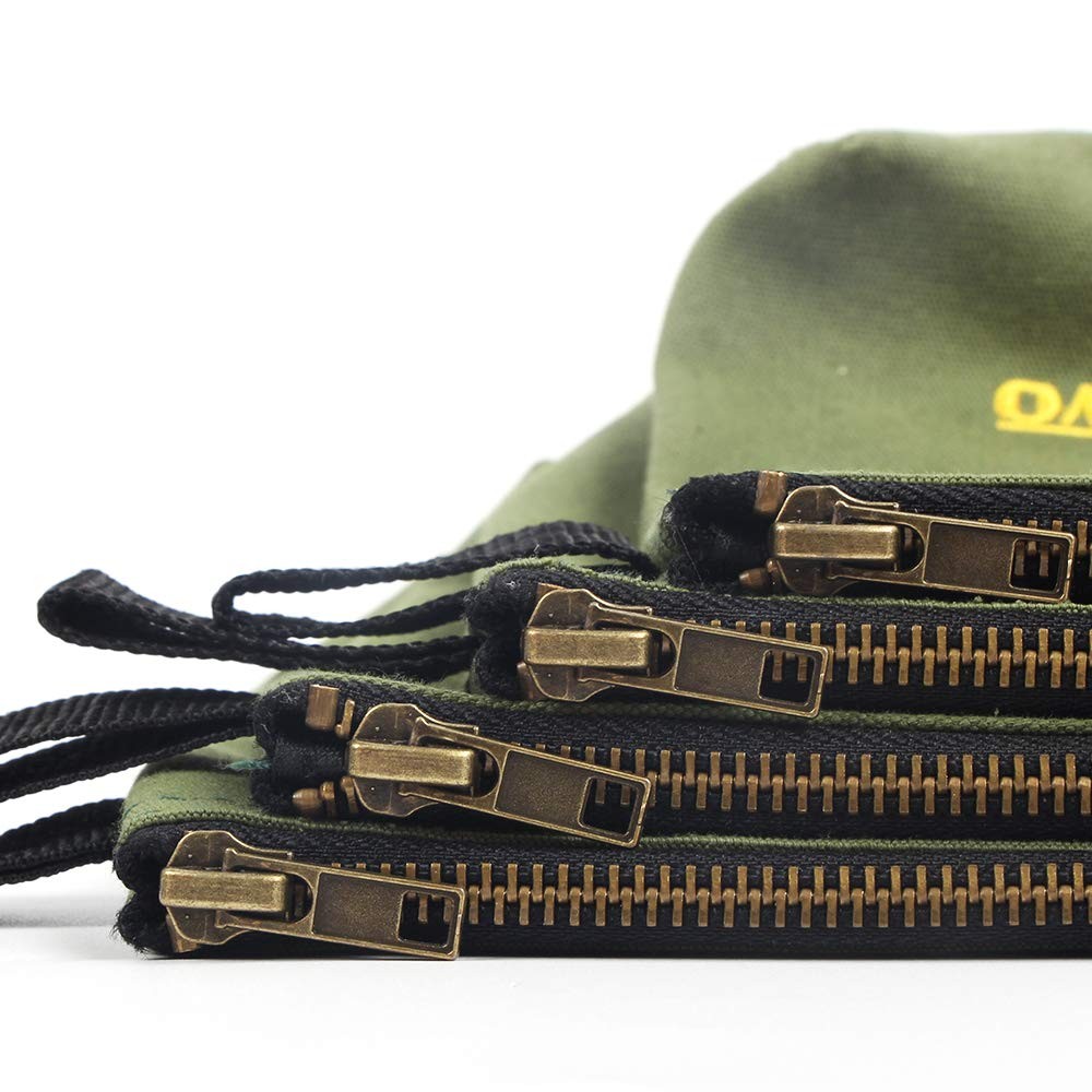KERNOWO 4 Pack Upgrade Zipper Canvas Tool Pouch, 20 oz Heavy Duty Tool Bag, W…