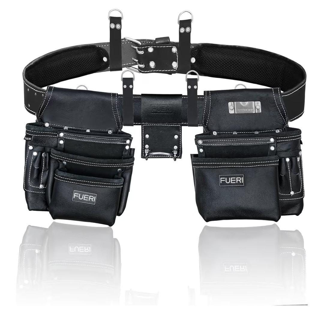 FUERI Full Grain Leather Tool Belts for Men Heavy Duty
