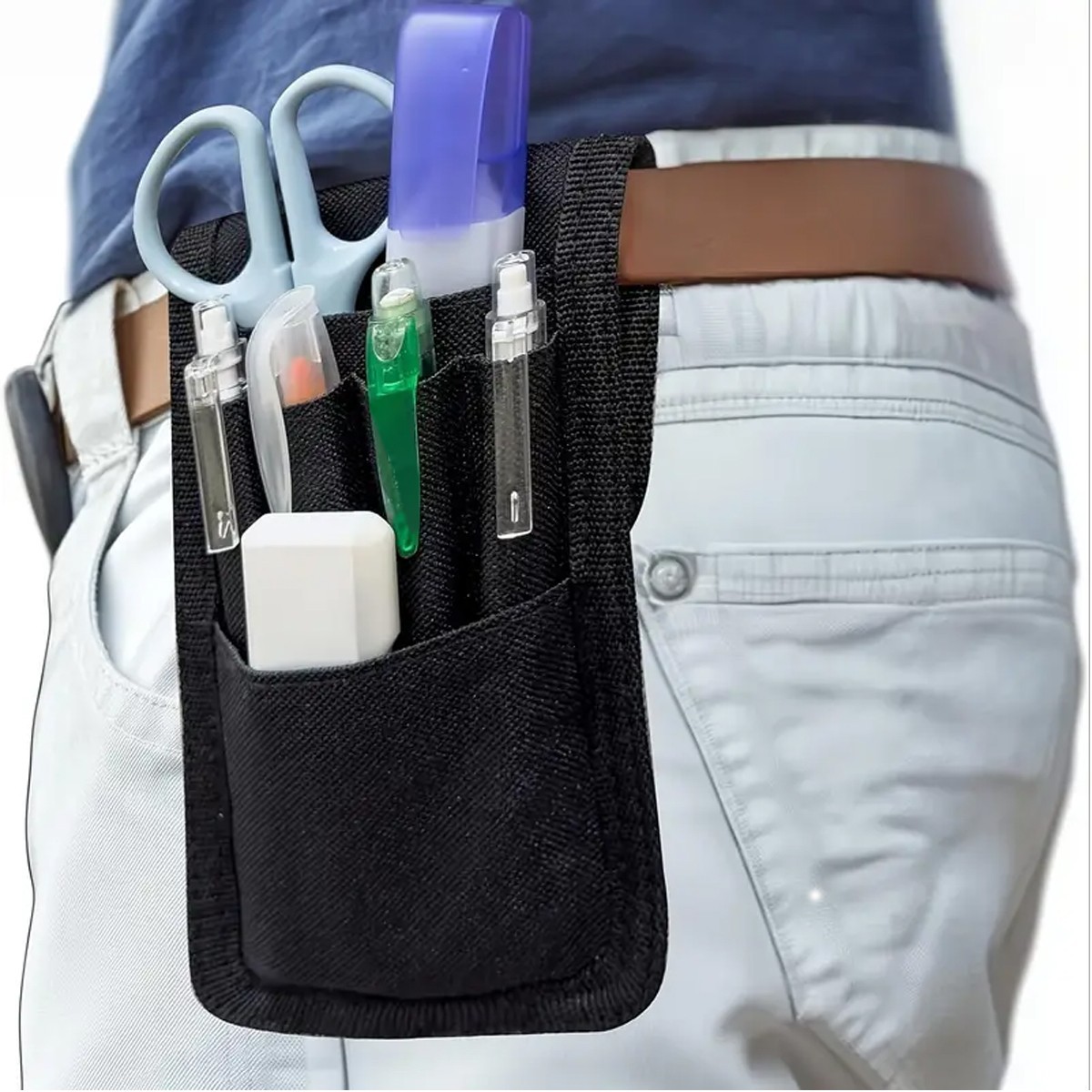 2pcs Soft Belt Tool Pouch With Multi-Pockets Tool Pouches Lightweight Pen Holder