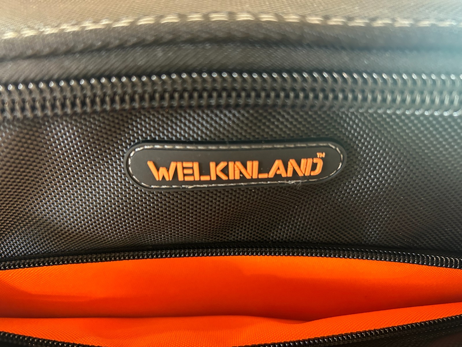 WELKINLAND 15-Pockets Electrician Tool Box Shoulder Tote Bag Large Black Orange