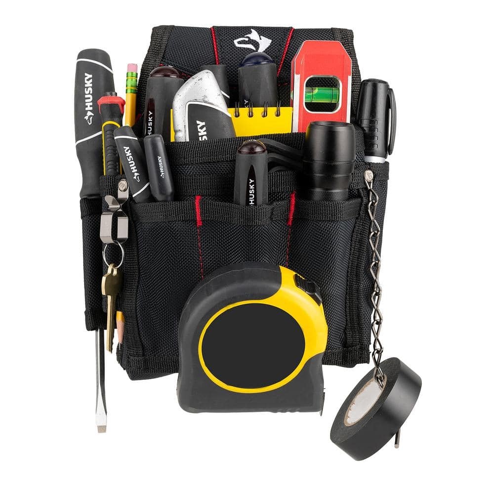 Husky 9-Pocket Black Maintenance Tool Belt Pouch