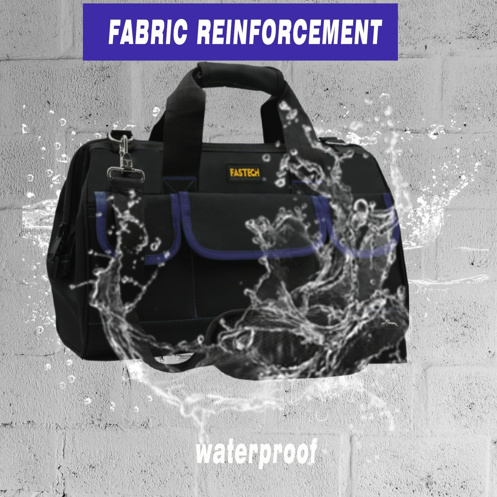 20 Inch Tool Bag, Waterproof Wide Mouth Tool Kit, Heavy Duty Tool Bag Organiz…