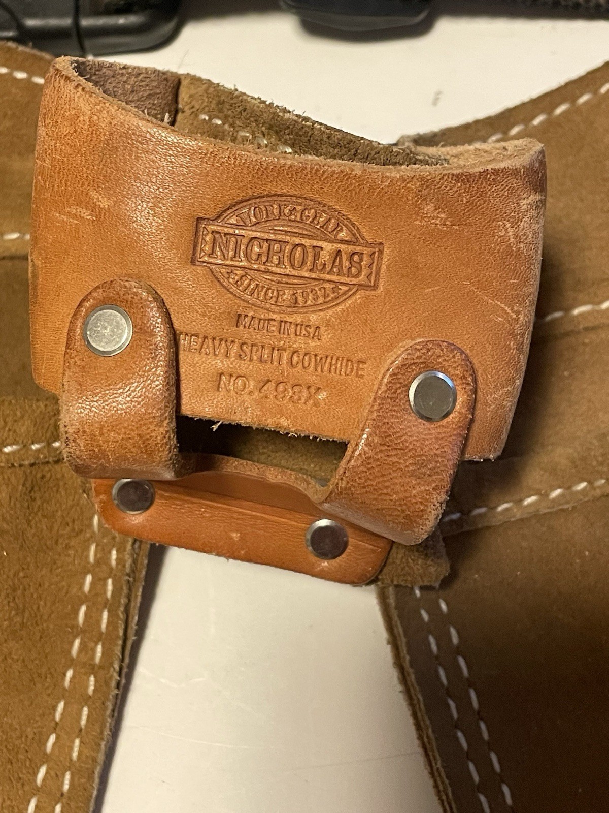 Vintage Nicholas Workgear Heavy Split Cowhide Leather Tool Belt No 493X – USA