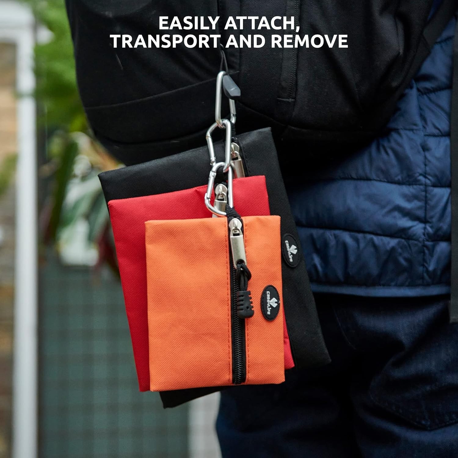 Heavy Duty Tool Pouch Bag Organizers with Carabiner Set of 3 colors New
