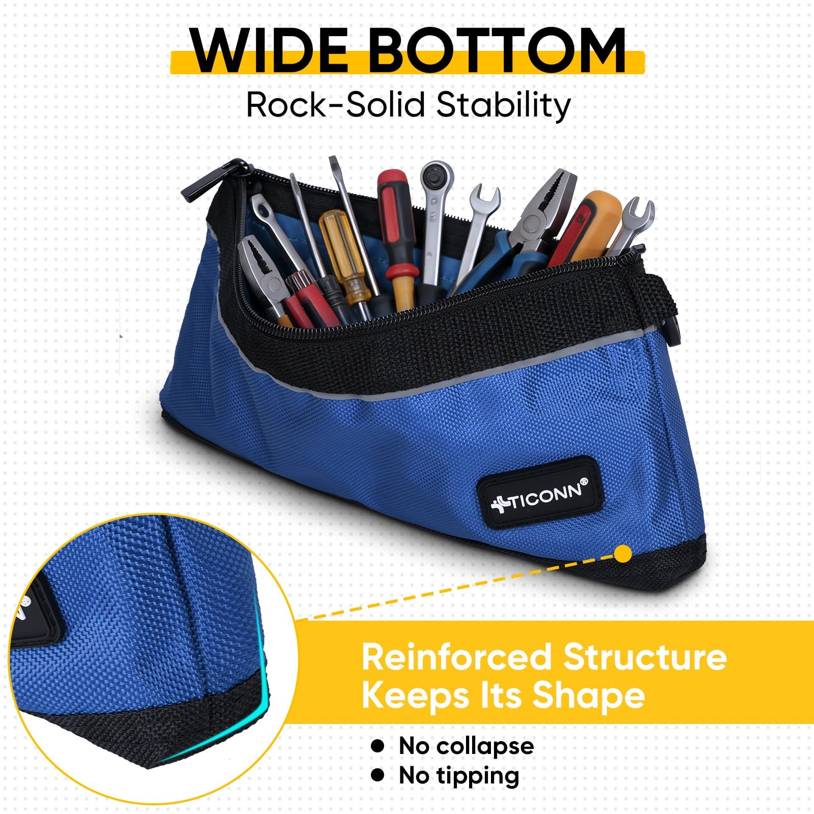 Tool Pouches with Zipper, 1680D Oxford Small Tool Bags, Waterproof Utility Ba…