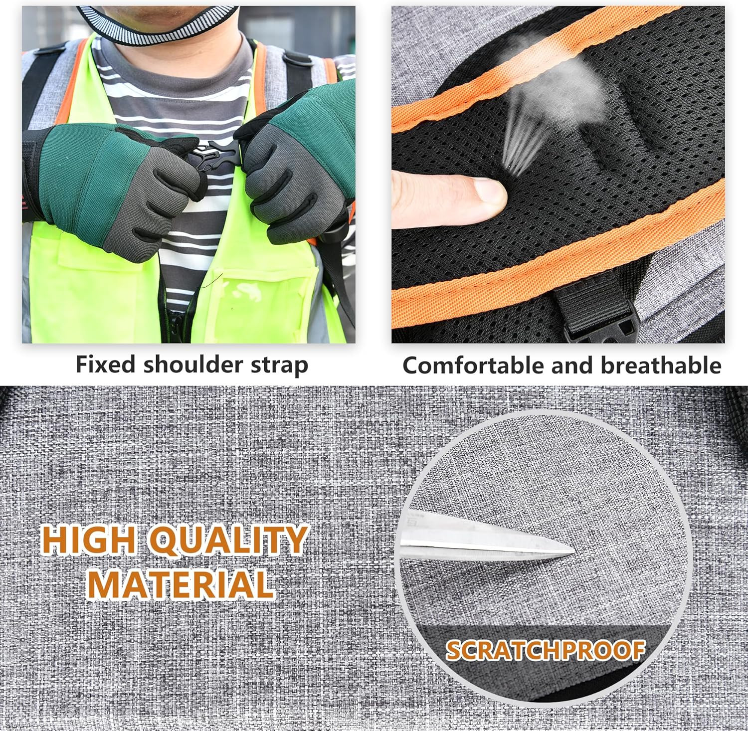 Tool Bag Backpack, 75 Pockets & Loops Heavy Duty Tools Organizer Bags/Hvac Tool