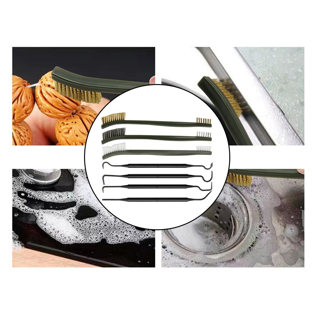 Steel Wire Brush Nylon Pick Set Easy to use Design Effective Car Cleaning