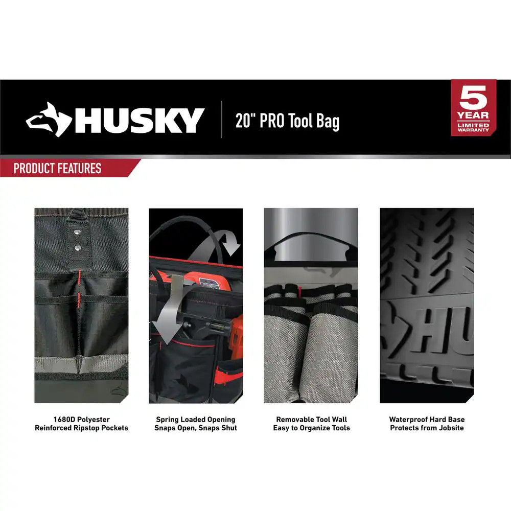 Heavy-Duty 20 In. PRO Tool Bag