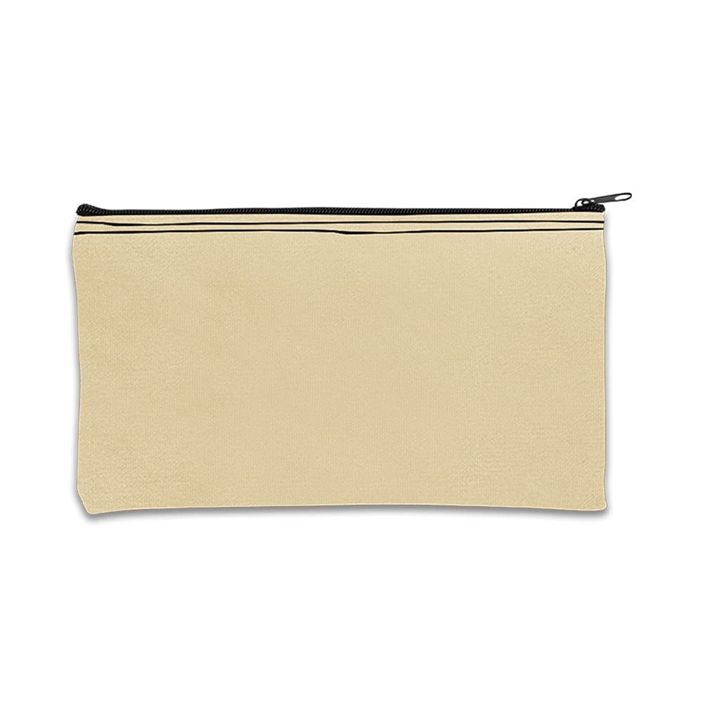 14 oz Natural Canvas Zipper Pouch, 12 x 8 in – Heavy-Duty Multipurpose Utilit…