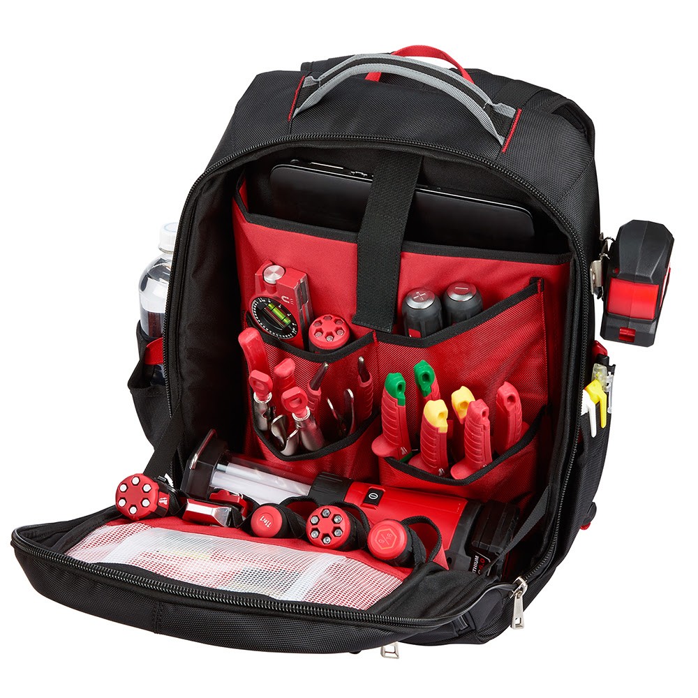 Milwaukee 48-22-8202 22-Pocket Low-Profile Backpack w/ Padded electronics sleeve
