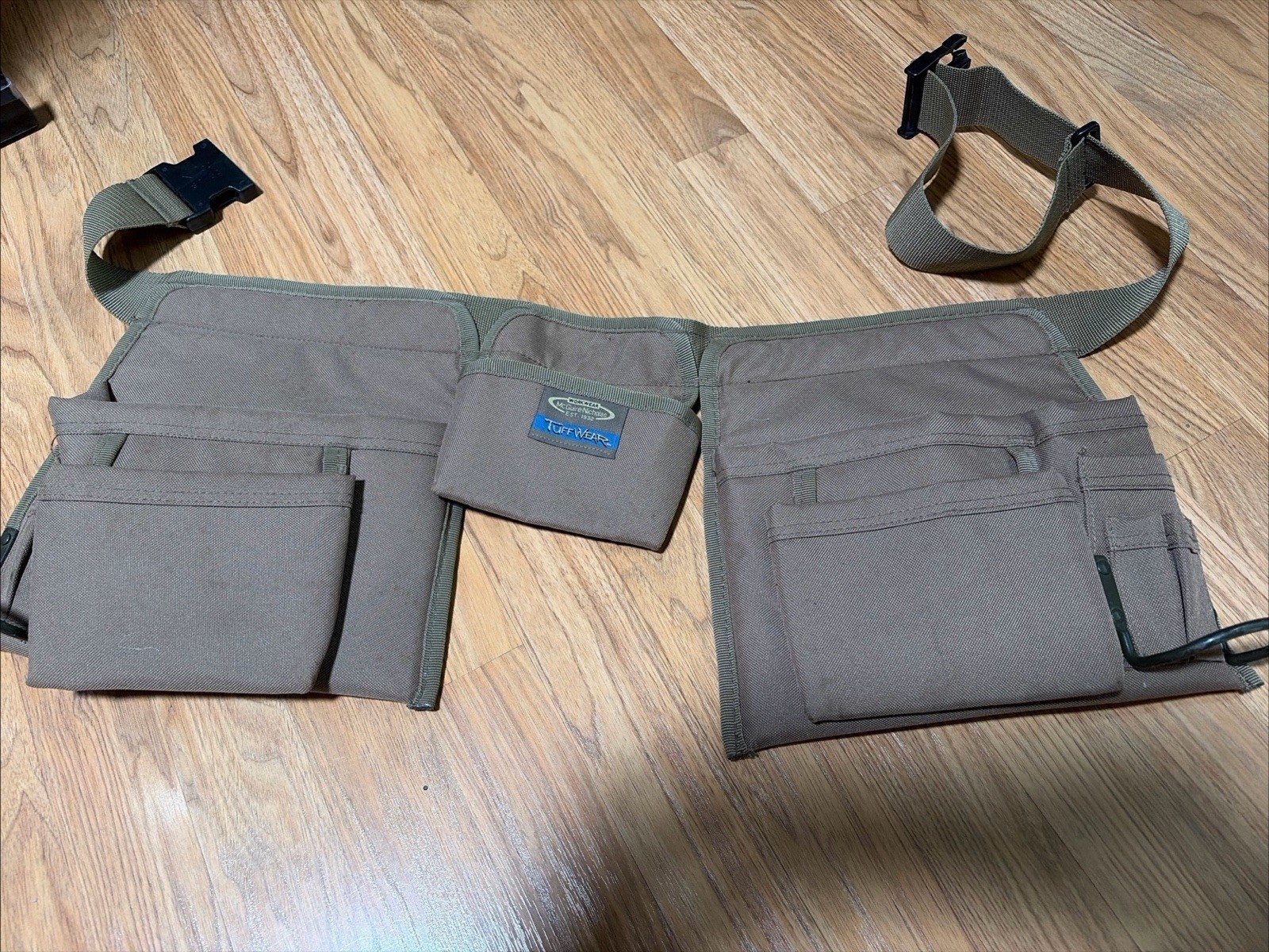 Mcguire Nicholas Work Wear Tuff Wear Black Tool Belt Pouch Beige! New