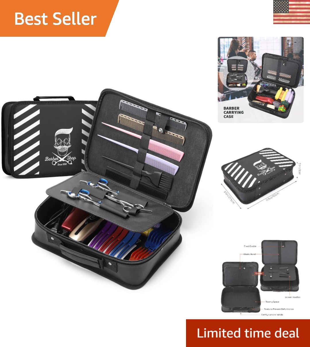 Durable Hair Styling Travel Bag – 11.8×8.5in Portable Organizer for Barbers