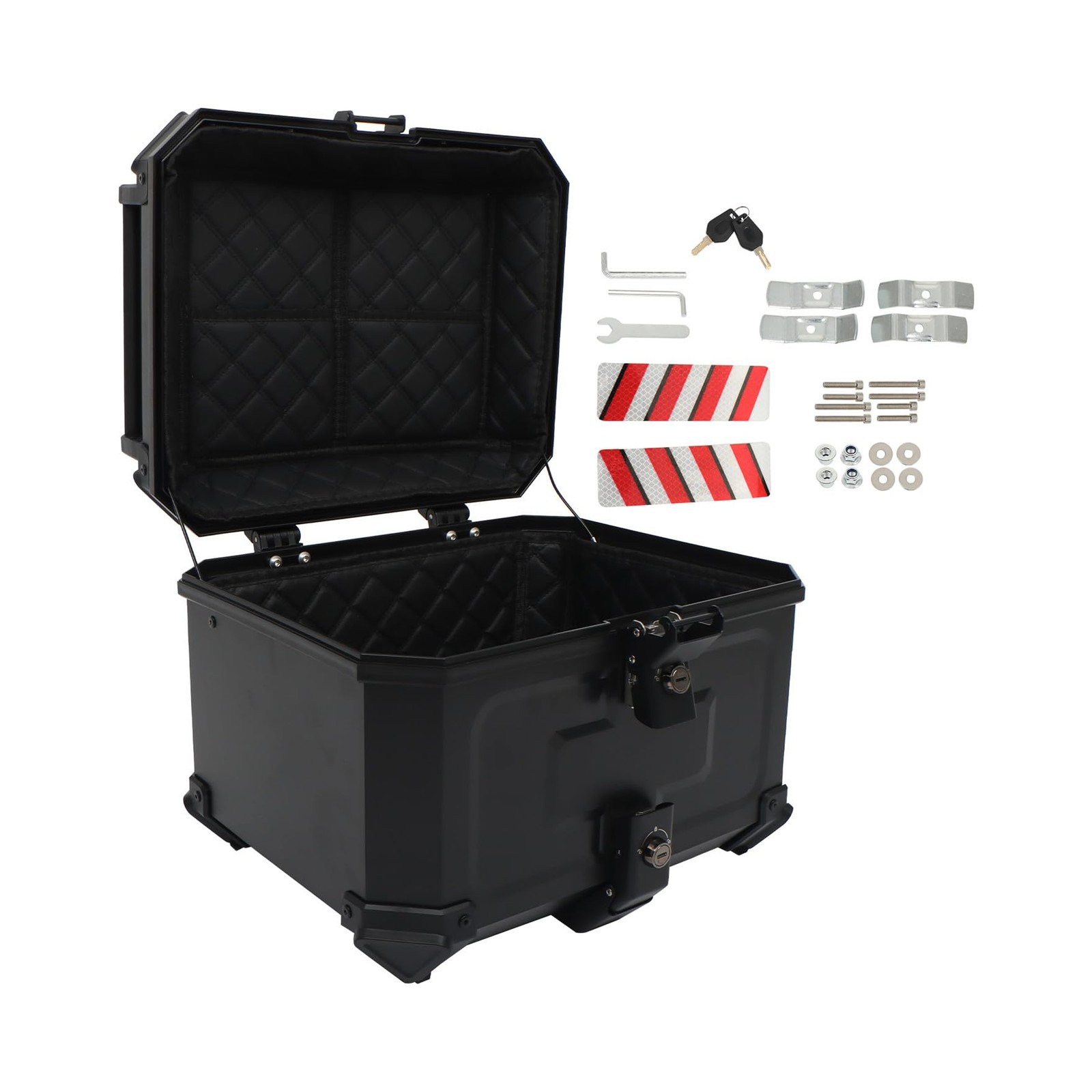 Motorcycle 45L ABS Aluminum Tailbox with Security Lock Black
