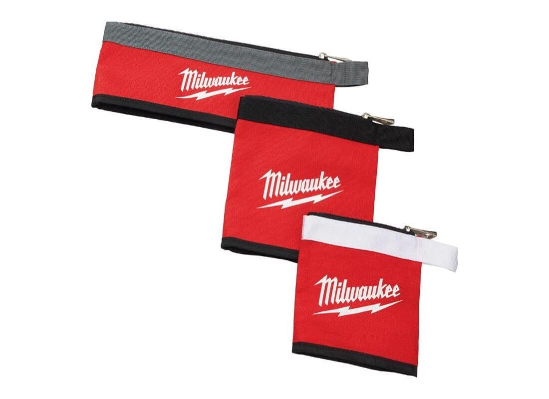 Milwaukee Electric – 3 PC Multi-Size Zipper Pouches Red