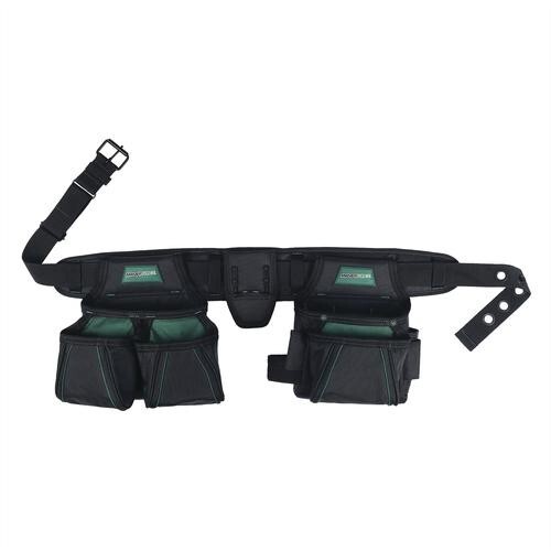 10 Pocket Contractor Carpenters Tool Bag Belt Pouch Storage 2 Hammer Holder