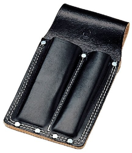 KOZUCHI Black Leather Chisel Case for 2 Chisels (1 inch and 1.6 inch) with