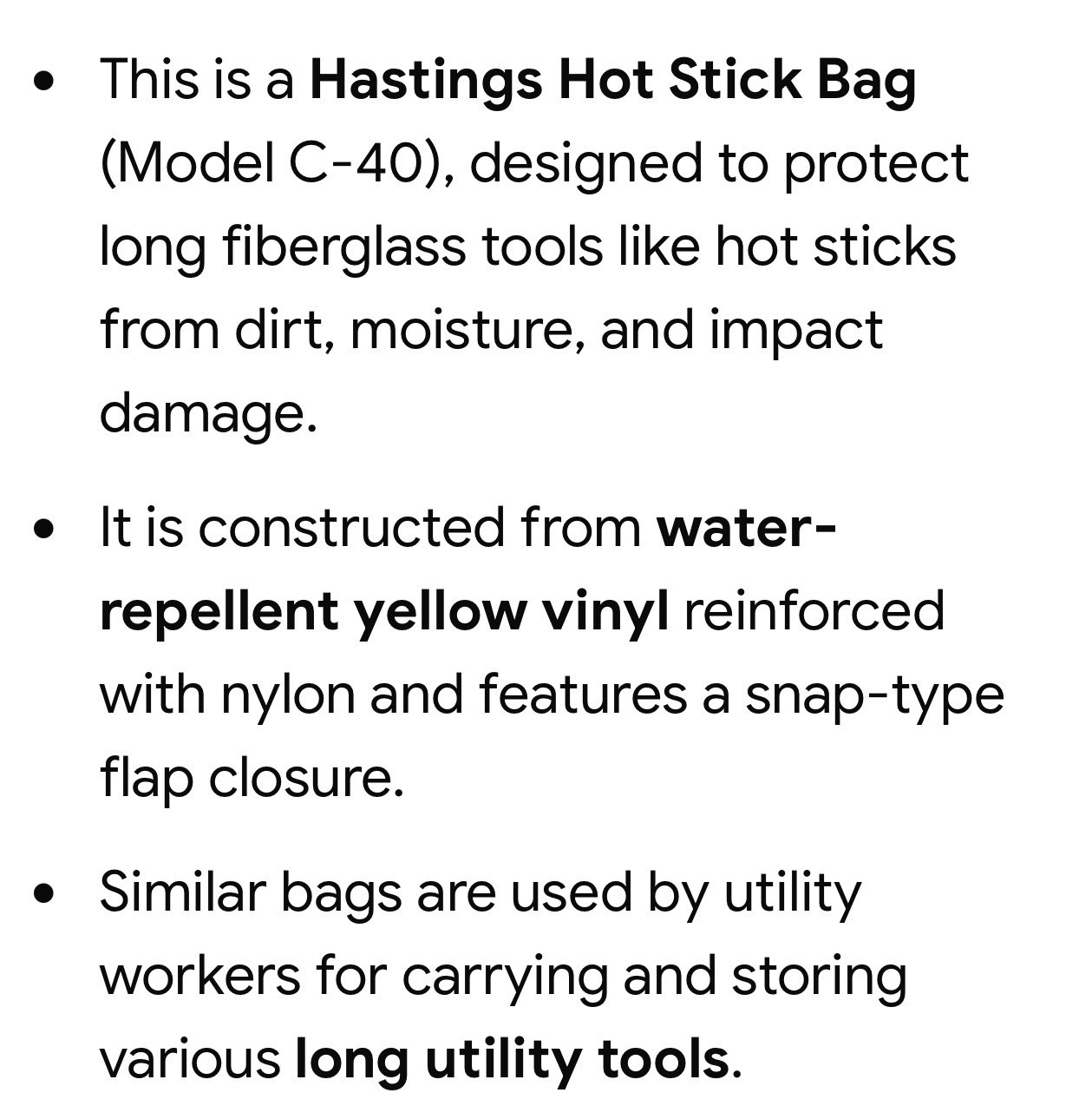 Hastings Hot Stick Bag with Handle C-40
