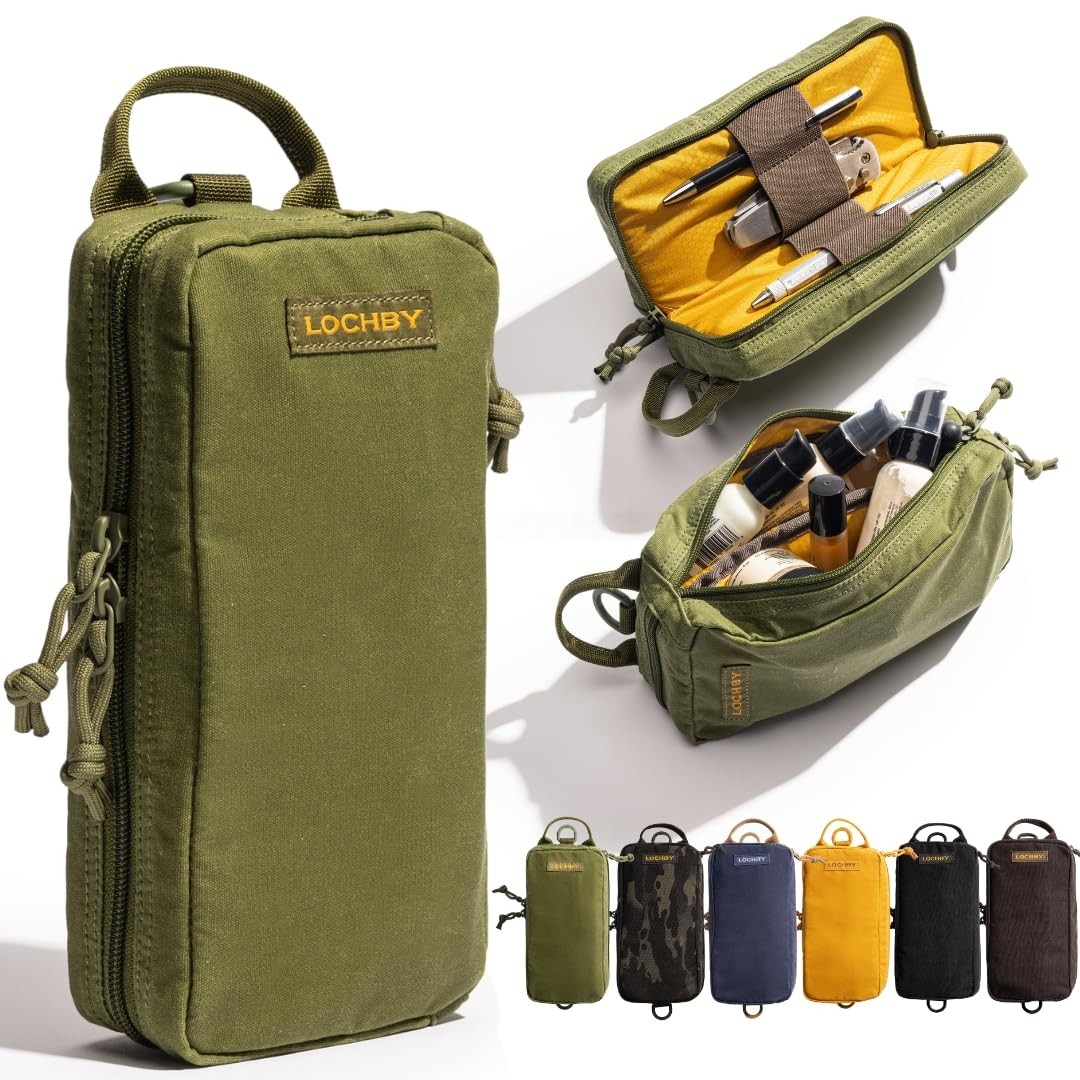 Multipurpose Tactical Tool Bag | Water Resistant Waxed Canvas Pouch | EDC, Art,
