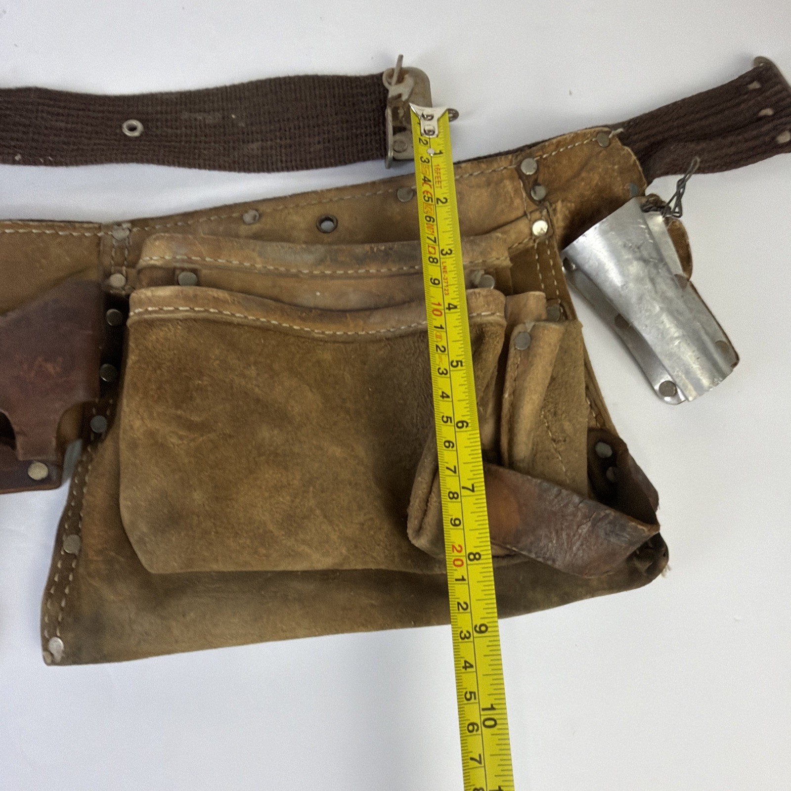 Nicholas Heavy Split Cowhide Tool Belt USA Made Sturdy Vintage Carpenters Belt