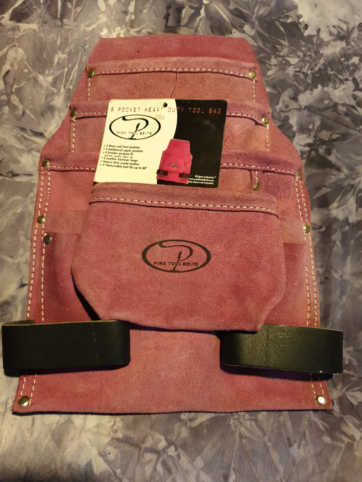 Pink Tool Belts Carpenter Pouch Heavy Duty Suede Leather Hammer New No Belt