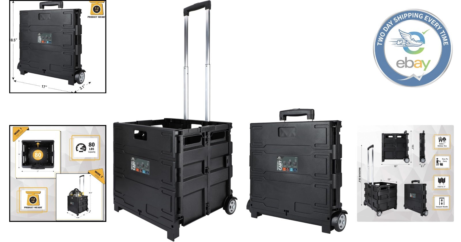 Professional-Grade Portable Tool Box with 2 Wheels – Folds for Easy Storage