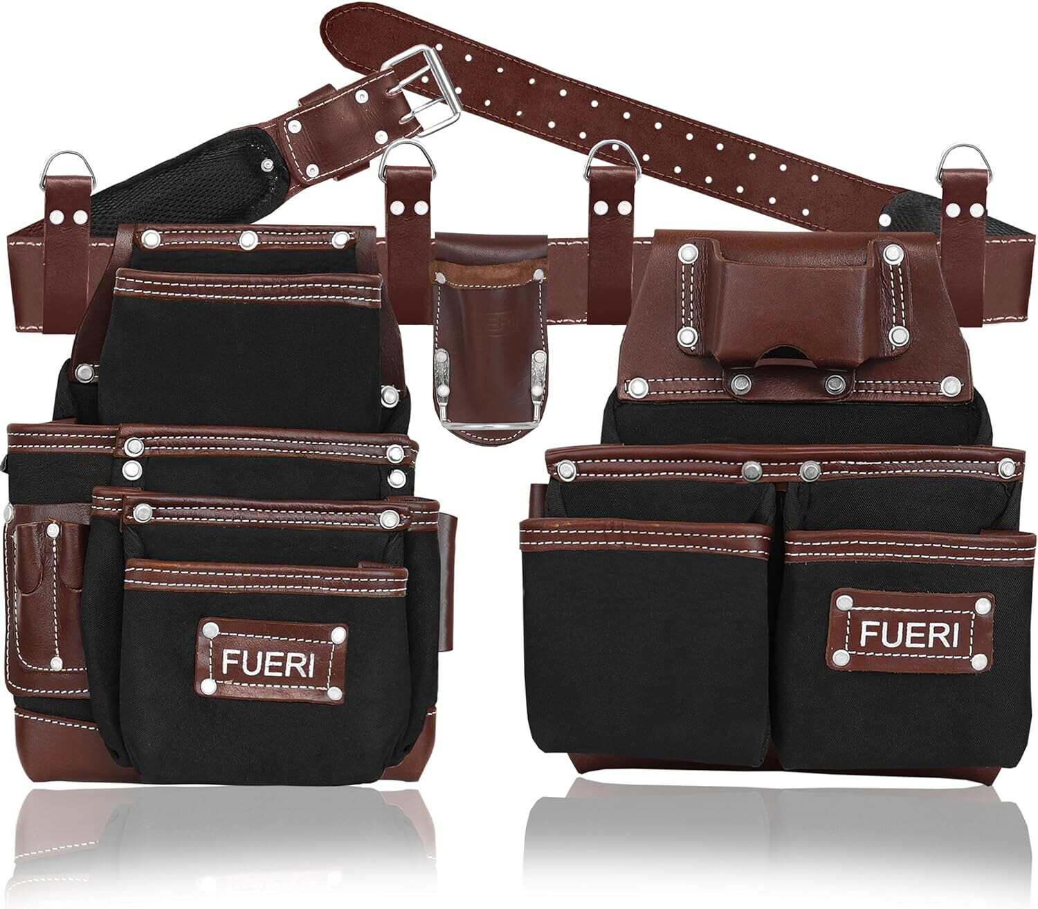 Leather Tool Belt for Men 19 Pocket Electrician Tool Pouch nylon Carpenters Bag