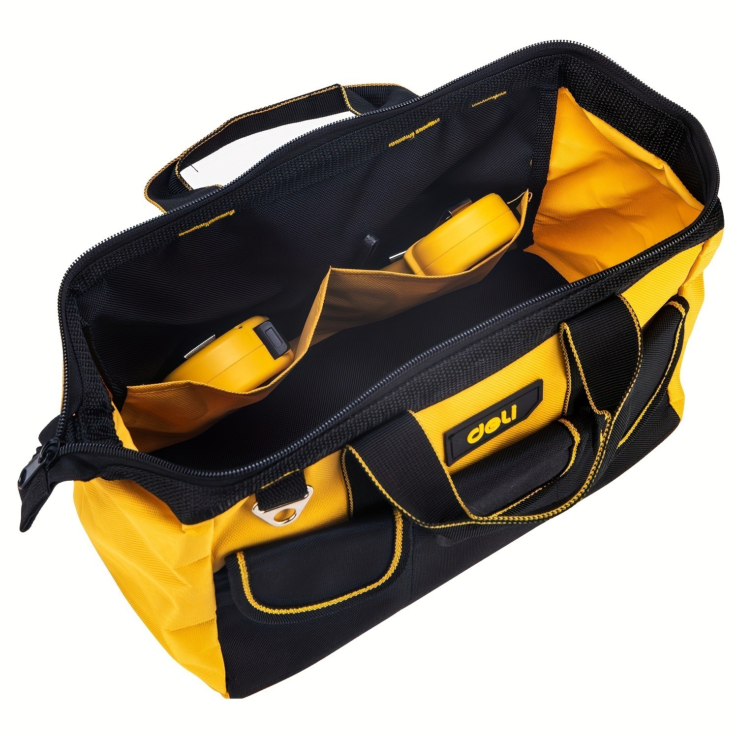 13 Inch Heavy Duty Contractor Tool Bag with 15 Pockets and Adjustable Strap
