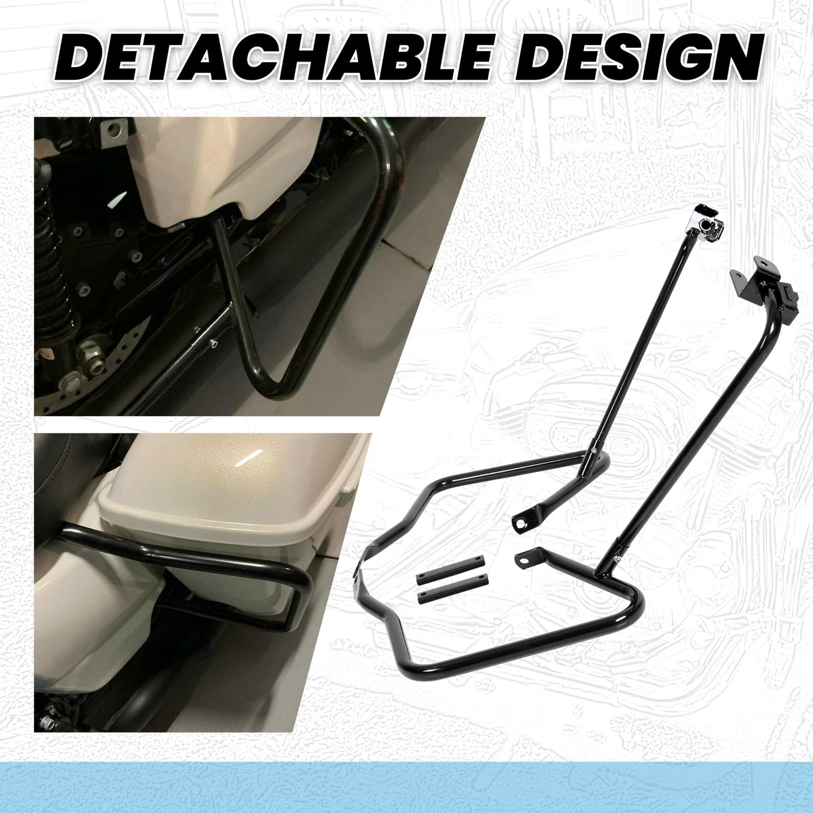 Saddlebag Bracket Guard Bars Compatible with 20142024 Harley Davidson Touring…