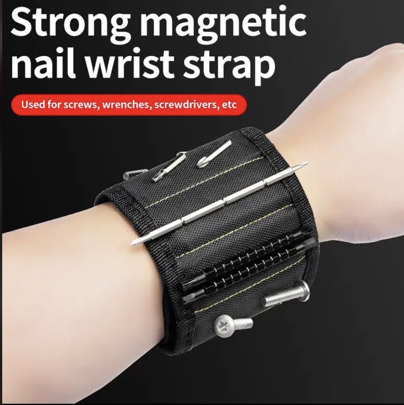 Magnetic Wristband Portable Tool Electrician Bag Wrist Belt Bracelet For Repair